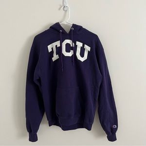TCU PURPLE UNIVERSITY CHAMPION HOODIE SIZE MEDIUM GREAT CONDITION